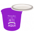 Pote Descartável 1 Litro Jateado Fosco Roxo Fluor Personalizado