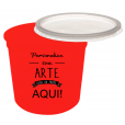 Pote Descartável 1 Litro Jateado Fosco Vermelho Fluor Personalizado