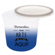 Pote Descartável 750 ml Jateado Azul Royal Personalizado