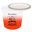 Pote Descartável 750 ml Jateado Laranja Fluor Personalizado