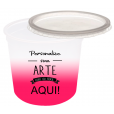 Pote Descartável 750 ml Jateado Rosa Fluor Personalizado