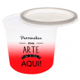 Pote Descartável 750 ml Jateado Vermelho Fluor Personalizado