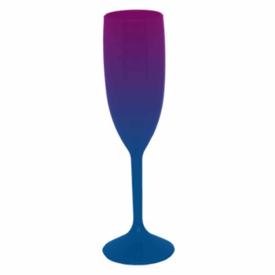 Taça de Champanhe Bicolor Roxo e Azul