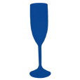 Taça de Champanhe Fosco Azul Royal