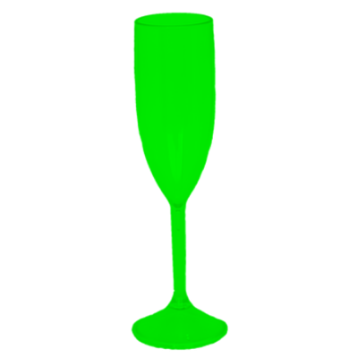 Taça de Champanhe Fosco Verde Fluor