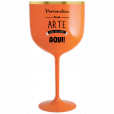 Taça Gin Laranja Neon Leitoso Com Borda