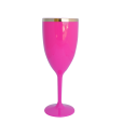 Taça de Vinho Rosa com Borda Dourado