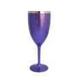 Taça de Vinho Roxo com Borda Dourado