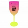 Taça de Vinho Bicolor Rosa e Amarelo